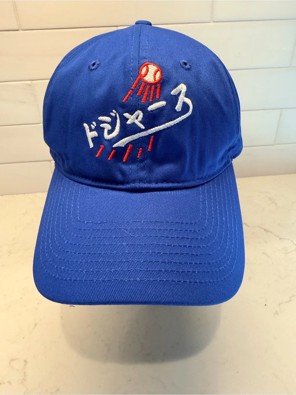 Sheshow Dodgers Japanese Baseball Cap with White & Red Embroidered Design